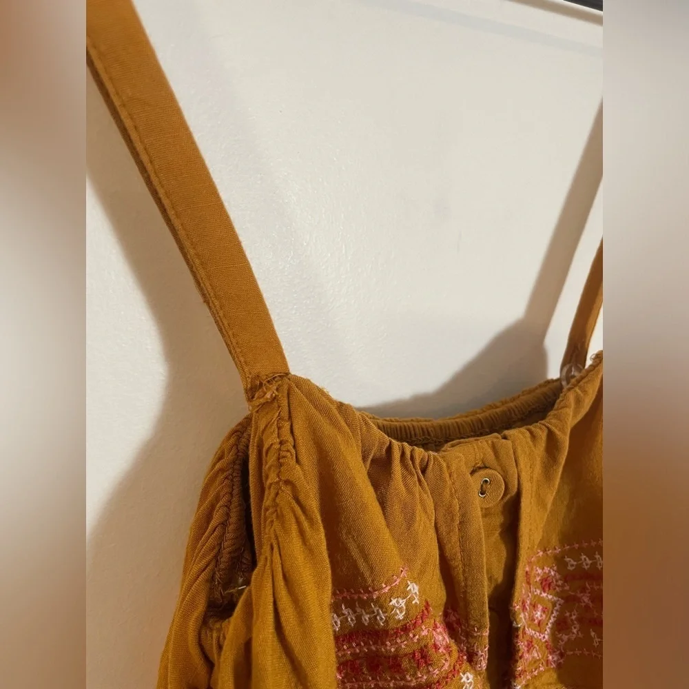 Aeropostale Brownish Orange Blouse Dress Tunic Size S Button Down & Embroidered - Picture 15 of 15
